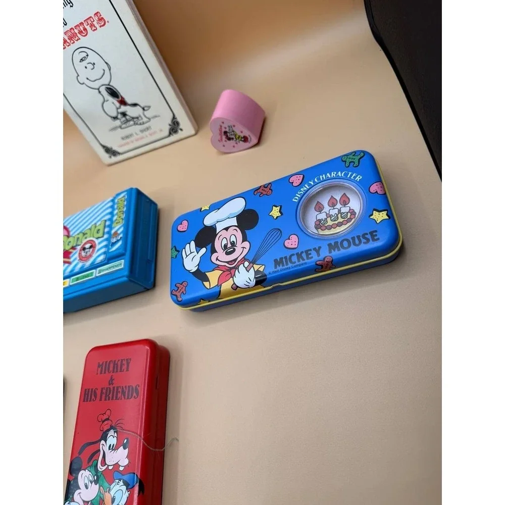 Vintage The Gospel According To Peanuts 1965 & Lot Of 5 Mickey Mouse Pencil Case